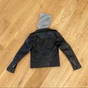 EAC Faux Leather Moto Jacket in Black with Gray Liner Hoodie Photo 6