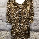 Alberto Makali  Animal Print Button Silk Tunic‎ Top Photo 1