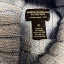 American Eagle  Blue Burnout Yarn Wide Ribbed Turtleneck Sweater Medium Excellent Photo 3