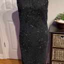 Scala Silk Sequins Vintage Embellished Halter Beaded Open Back Photo 1