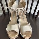 Sorel  Joanie Leather Suede Wedge Sandals Bone 9 Photo 2