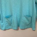 J.Jill  Women’s Medium Aqua Blue Pima Two‎ Pocket Tee 3/4 Sleeve Photo 2