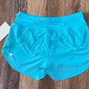 Lululemon Speed Up Shorts MR 4” Electric Turquoise Lined Size 6 NWT Photo 0