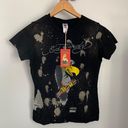 Ed Hardy Medium NEW Vulture Parrot Baby Tee Black Grey Splattered Deadstock Photo 3