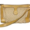 Gucci  Vintage GG Fabric Leather Trim Gold Hardware Shoulder Bag Pocketbook Photo 0