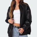 Edikted Black Leather Jacket  Photo 1