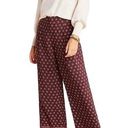 Anthropologie  Marsden Wide Leg Pants Pleated Printed Loungewear Crimson Red 4 Photo 0