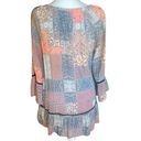 Como vintage  Lightweight Patchwork Floral Boho Tunic Dress Bell Sleeves Size M Photo 1