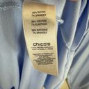 Chico's  Light Blue Long Sleeve Lightweight Stretchy Rayon T-Shirt Size XL Photo 3