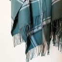 Lane Bryant Green Plaid Fringe Flannel Wrap Poncho Photo 4