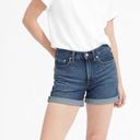 Everlane Classic Vintage Dark Blue Wash Raw Hem Mid-Rise Relaxed Denim Shorts Photo 0