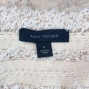 Ann Taylor  Cream/Oatmeal Striped Fringe Knit Jacket Size M Photo 7