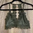 Aerie Boho Lace Racerback Triangle Bralette Olive Green M, NWOT Photo 0