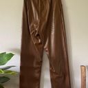 Pretty Little Thing  Brown Chocolate Faux Crocodile Leather High Waist Pants size 2 Photo 7