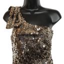 City Triangles Gold and Brown Sequined One Shoulder Mini Party Dress Junior Size 9 Homecoming Photo 1