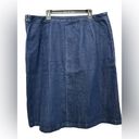 Talbots  Denim Button Front A Line Skirt Size 20W Dark Wash Midi Skirt Photo 2