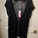 Tracy Reese  sleeveless linen cardigan black M NWT Photo 3