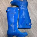 Hunter  Ran Boots Tall Blue Size 7 Farm Muck Photo 0