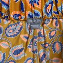 Aerie  Paisley Silky Shorts Mustard Yellow Blue Lace Trim Women’s Size Medium M Photo 2