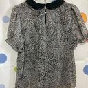 CeCe  Size Media Leopard Print Top Peter Pan Collar Photo 2