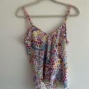 Natori Josie  M Floral Y2K Sheer V Neck Top Photo 4