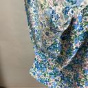 Vintage‎ Liberty Dress Apron Style Faux Wrap Side Ties Square Neck Blue Floral Size M Photo 13