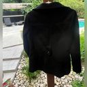 Kenneth Cole  Reaction Black Pea Coat Cropped Sz Medium Photo 4