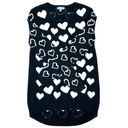 Neiman Marcus Nieman Marcus 100% Cashmere Black & White Heart Pattern Crewneck Sweater Photo 1