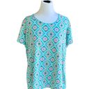 kim rogers  LADIES MULTI COLORED SS SOUTHWESTERN AZTEC THEMED TOP TSHIRT TEE XXL Photo 6