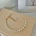 American Vintage Vintage “Ligeia” Ivory Wire Pearl Choker Structured Gold Classic Femme Bridal Photo 2