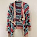 B Sharp Mohair wool southwestern Aztec print open cascade cardigan size small Photo 0