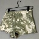 Aeropostale  High Waisted Shorty green white bleached raw hem denim jean shorts Photo 1