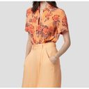 Equipment  Essential Peach Floral Print Crepe de Chine Button Front Shirt Size XS Photo 2