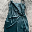 Glam Forest Green Cowl Neck Mini Slip Satin Dress Photo 1