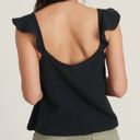 Marine layer  Women’s Jude Flutter Sleeve Tank Black Size M NWT Photo 2