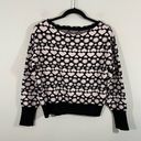 Maeve  by Anthropologie Black & White Heart Print Boat Neck Sweater Size XS Photo 0