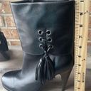 Coach  Boots Womens 7 LEGRA Ankle Booties Black Stacked Heel Tasseled Slip On Photo 8