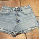 ZARA  high rise distressed denim shorts Photo 1