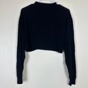 ZARA  Women's Crew Neck Pullover Crop Sweatshirt Long Sleeve Black Size Small Photo 1