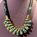 Marc Jacobs Marc by  Custom Jewelry Necklace Teal/Turquoise/Gold Metal 22". Photo 0