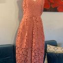 ASTR  The Label Midi Dress M Medium Peach Pink Lace A-Line Cocktail Photo 1