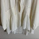 True Craft  Plus Size Smock Waist Peasant Top in Ivory Bow Tie Detail Blouse Photo 5