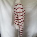 W By Worth  Womens Sweater Size S Stripe Fringe Open Knit White Red Long Sleeve Photo 37