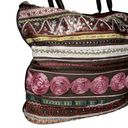 Antik Kraft  Brown Floral Embroidered Sequins Beaded Tapestry Oversized Tote Bag Photo 5