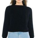 American Apparel NWOT  gildan crop cropped fisherman sweater black small Photo 0