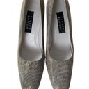 Stuart Weitzman  Vintage 90s Champagne Gold Faux Snakeskin Pumps Chunky Heel Sz 9 Photo 3