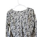 CAbi  Shatter Blouse Long Sleeve Split Neck Geometric Print White Black Size M Photo 5