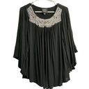 Romeo + Juliet Couture Gossip Girl x  Black Silver Blouse Size Large GUC #1195 Photo 0