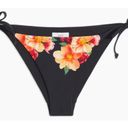 ONIA  Black Tropical Floral Sting Bikini Bottom SIZE XS Kate Triangle Cheeky NEW Photo 2