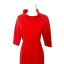 Boden Zoe Red Pepper Ponte Knit Funnel Cowl Mock Neck Sheath Dress Womens 8L Size 8 Photo 2